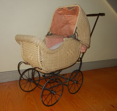 wicker doll carriage