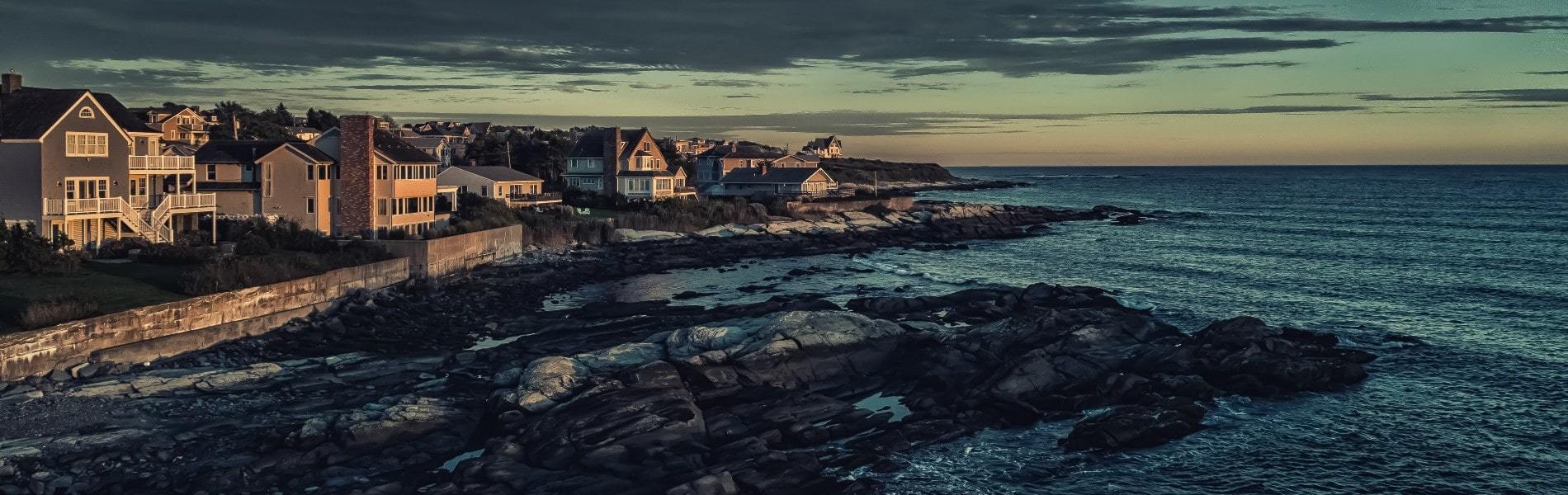 Homes on the Rhode Island coastline